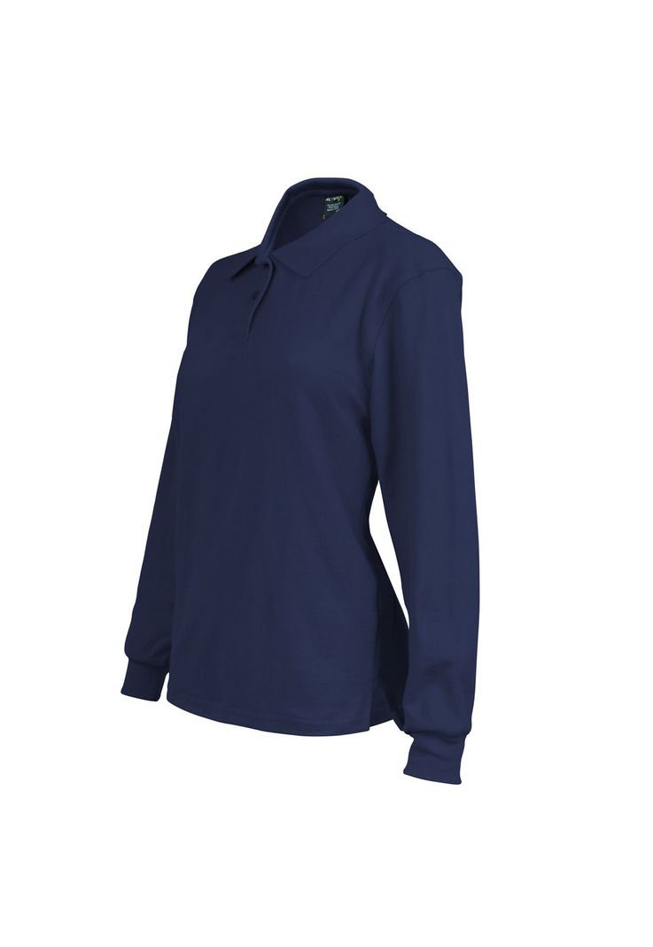 Polera pique azul marino mujer manga larga UPF40-1