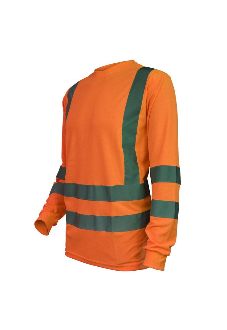 Polera Polo Dry Fit Naranja Fluor M/Larga UPF 25-2