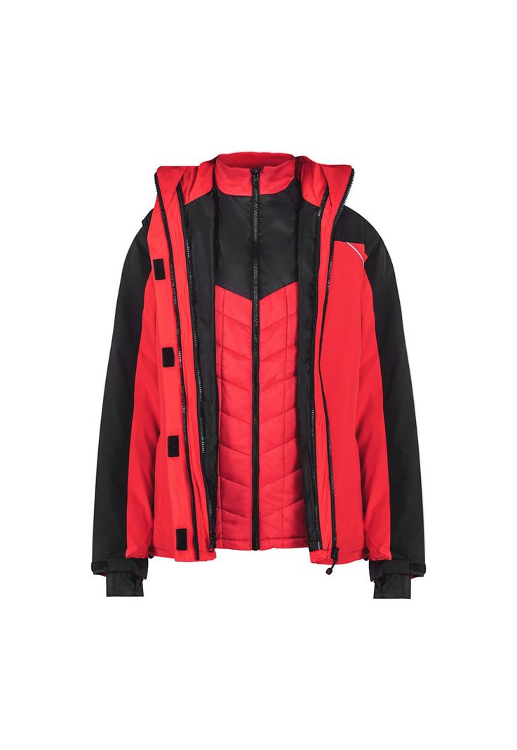 Parka 3 en 1 Rojo/Negro Mujer Z-4000-1