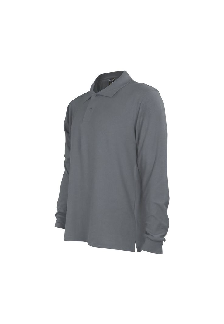 Polera pique gris manga larga UPF25-1