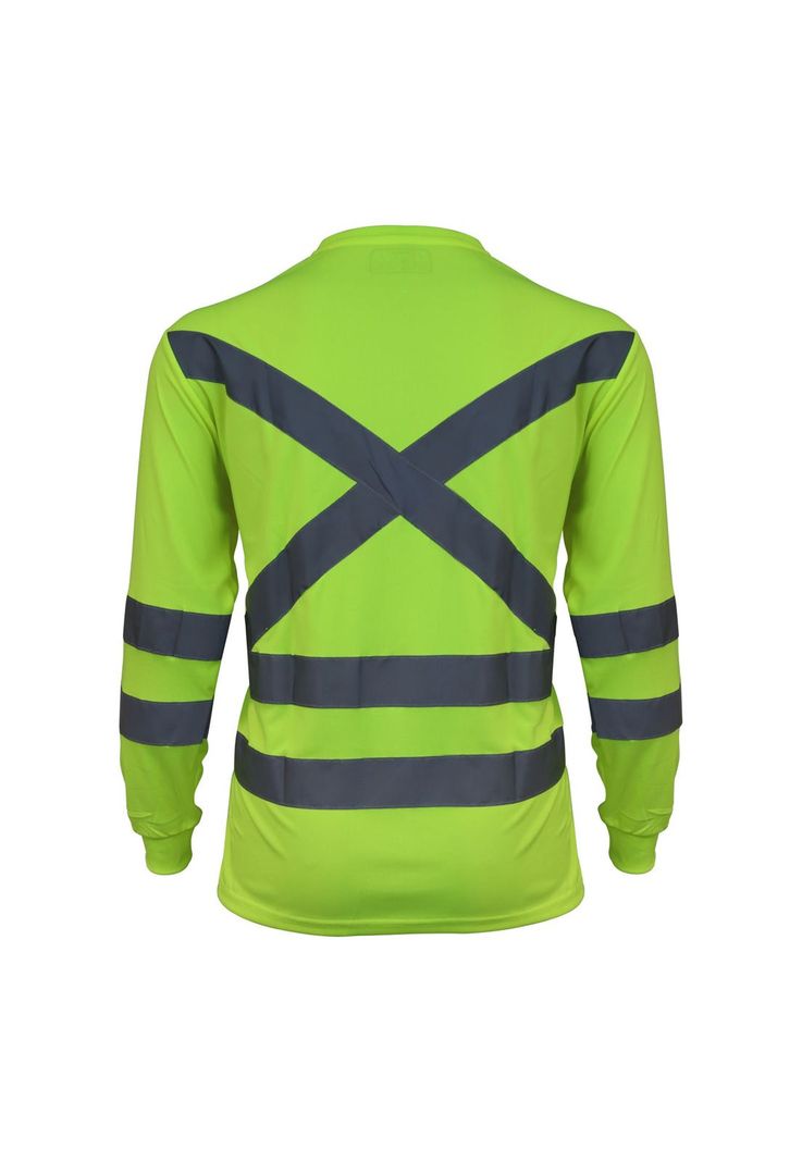 Polera Polo Dry Fit Verde Fluor M/Larga UPF 25-1