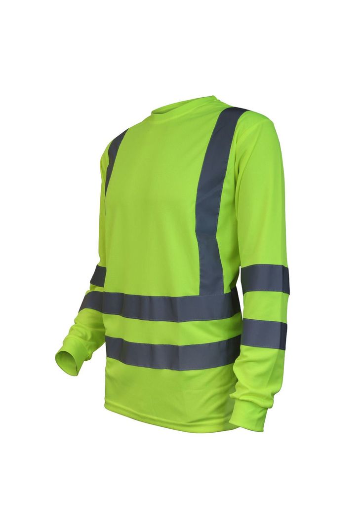 Polera Polo Dry Fit Verde Fluor M/Larga UPF 25-2