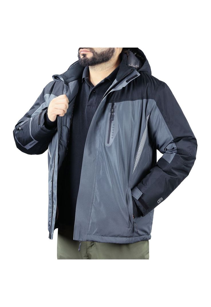 Parka Hombre Impermeable Absolute Zero Gris Z-5000-2