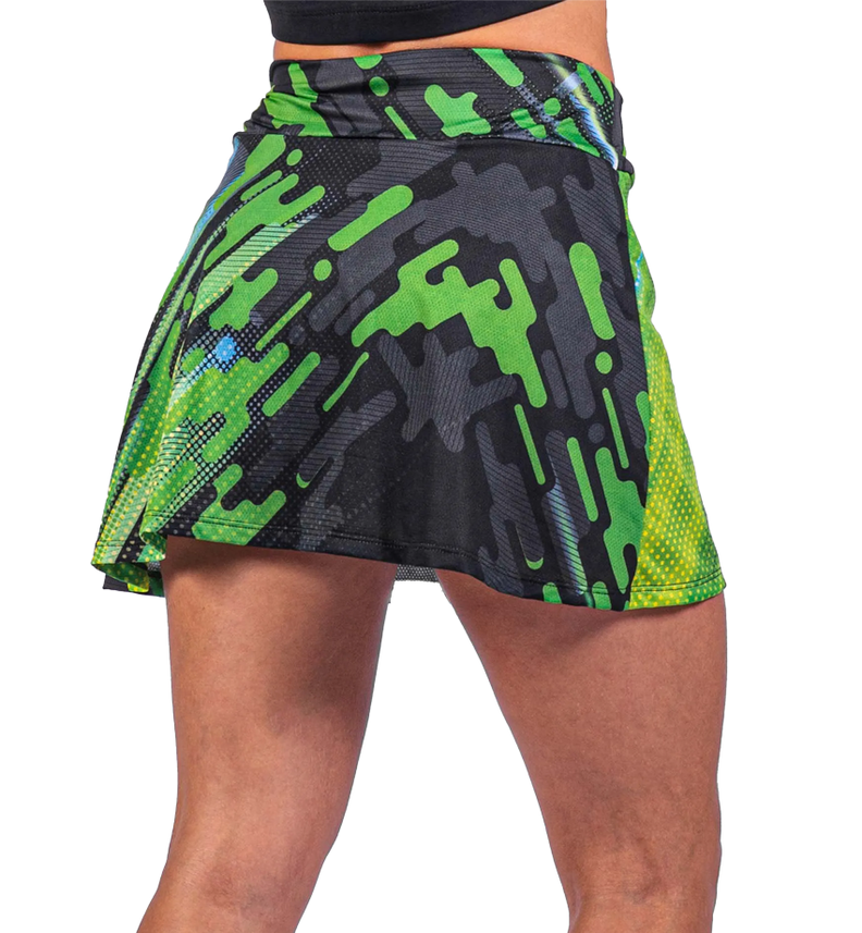 Falda Short deportivo Fuel Negro/Verde Poker-1