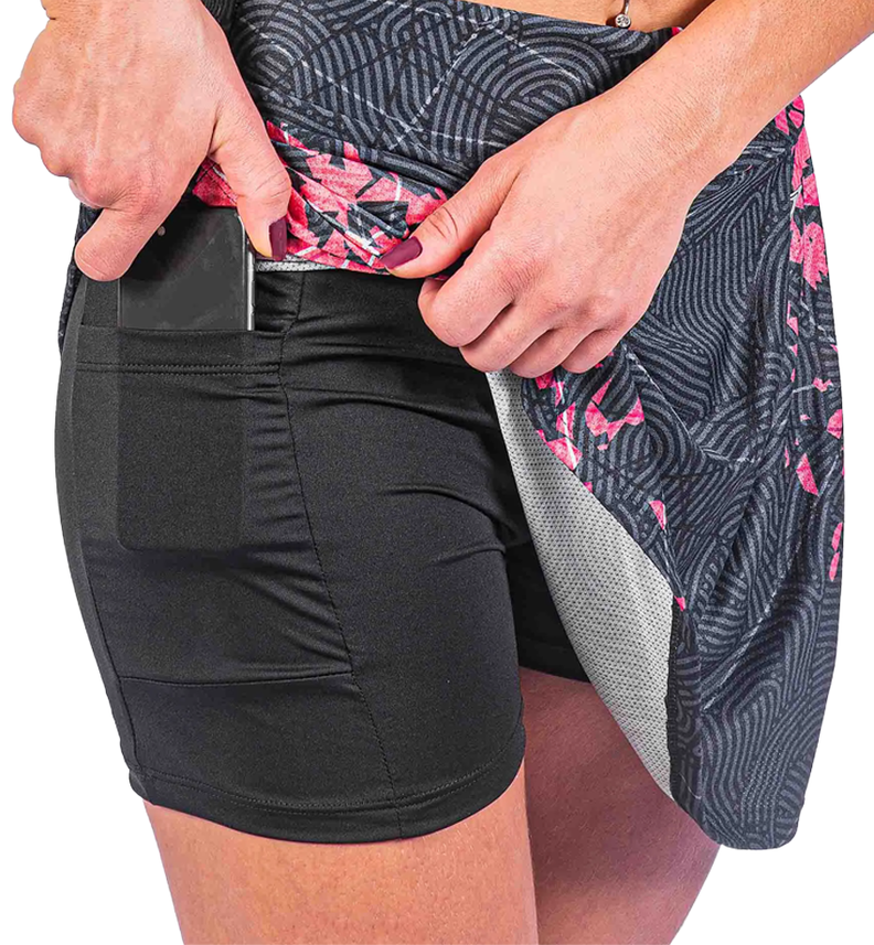 Falda Short deportivo Fuel Negro/Verde Poker-2