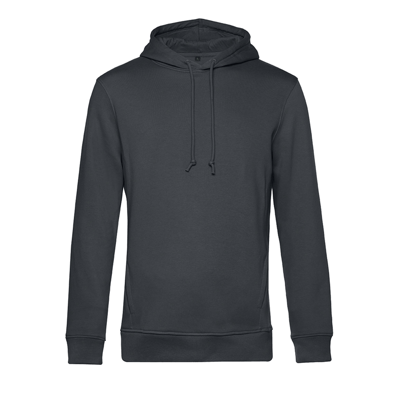 Polerón Hooded  Premium 100% Algodón Orgánico Gris Oscuro B&C-0