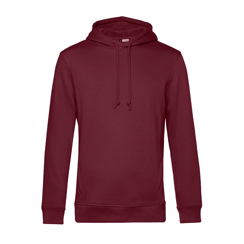 Polerón Hooded Premium 100% Algodón Orgánico Burdeo B&C-0