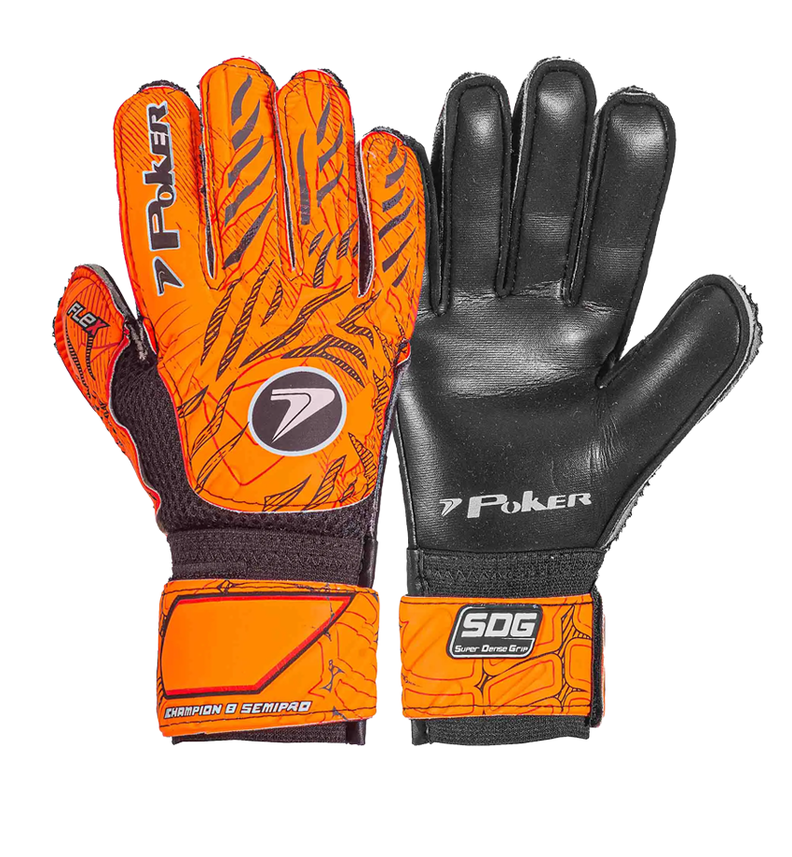 Guantes Arquero Champion 8 Semi Profesional Poker Naranja-0