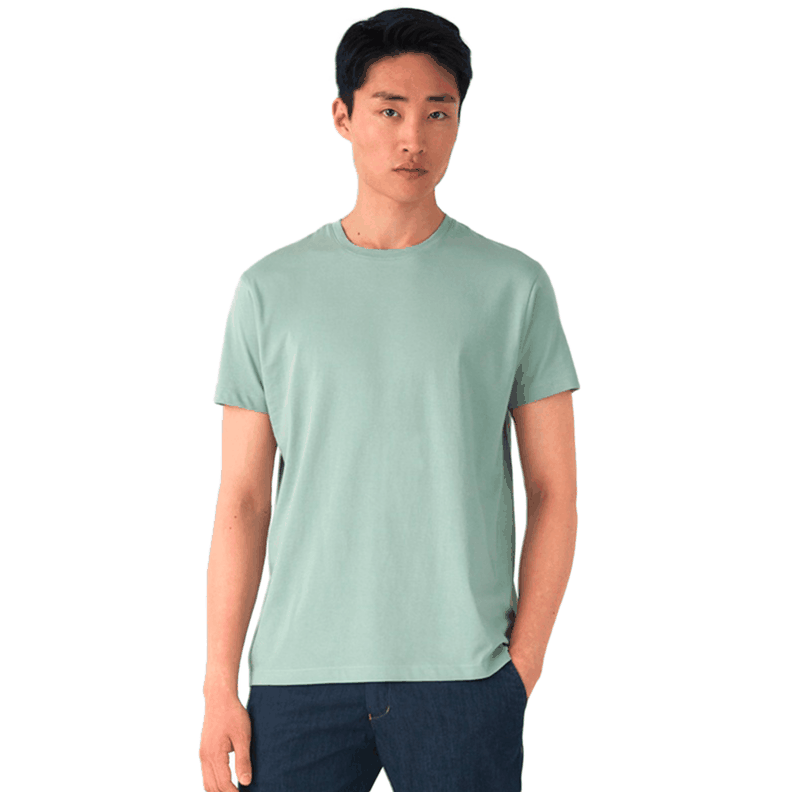 Polera Orgánica 100% Algodón Vegano #E150 Hombre Verde Agua B&C-0