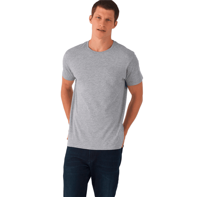 Polera Orgánica 100% Algodón Vegano #E150 Hombre Gris B&C-0