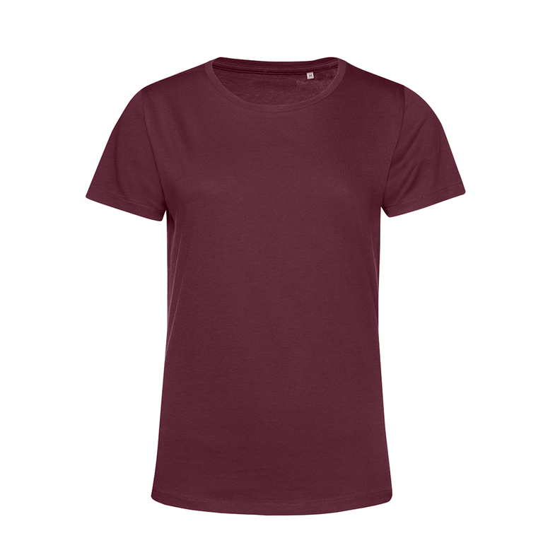 Polera Orgánica 100% Algodón Vegano #E150 Mujer Burdeo B&C-0
