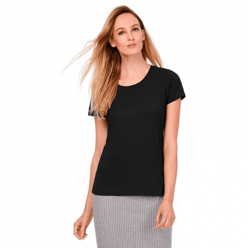 Polera Premium 100% Algodón Orgánico de Mujer Negro B&C-0