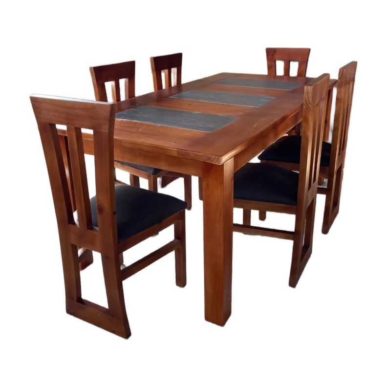 Jgo Comedor Elegant ceramica 6S nogal