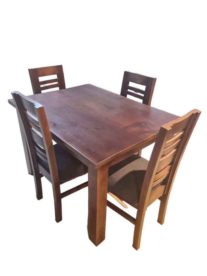 Jgo Comedor Volos 4S nogal tapiz cafe