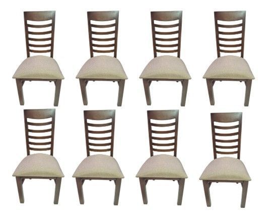 Pack 8 sillas Nemesis Koliat nogal  tapiz beige