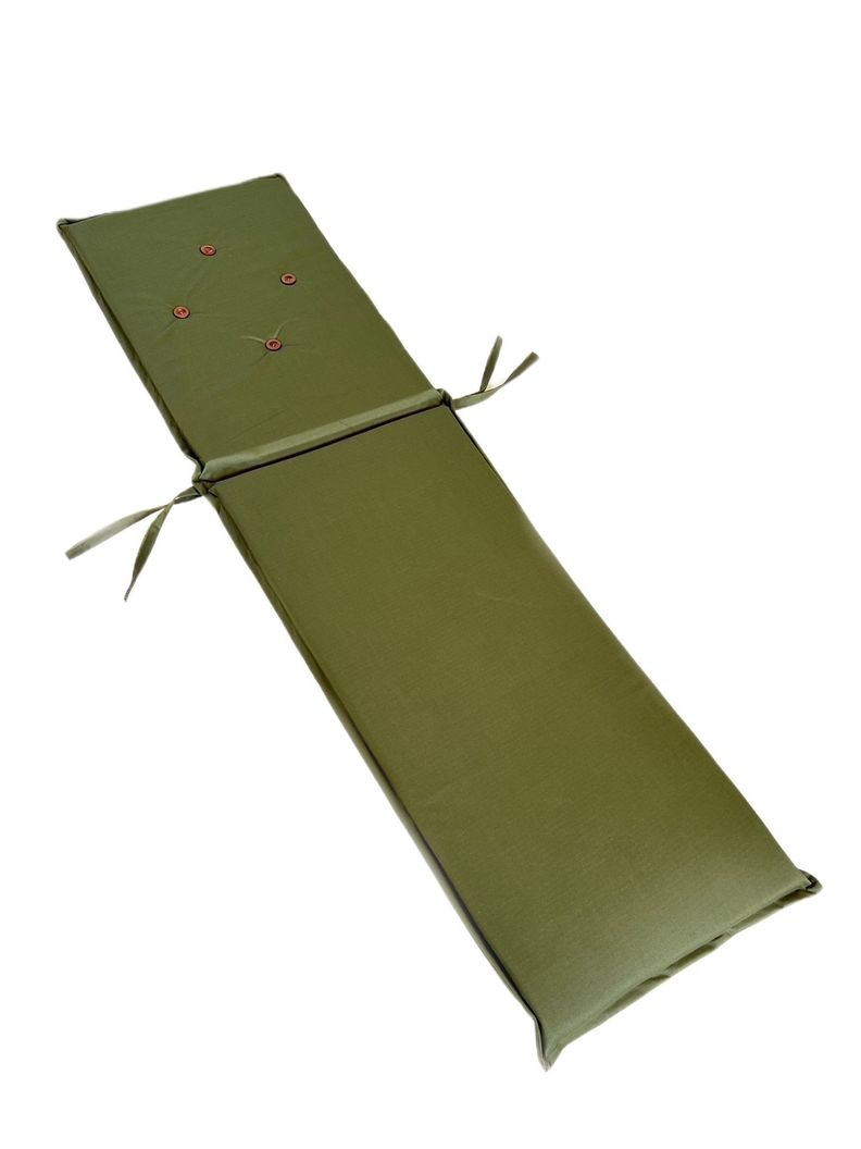 COJIN VERDE OLIVA   EN  LONA  POLIESTER  UV  PARA REPOSERA 55 x 5 x 200 cm-0