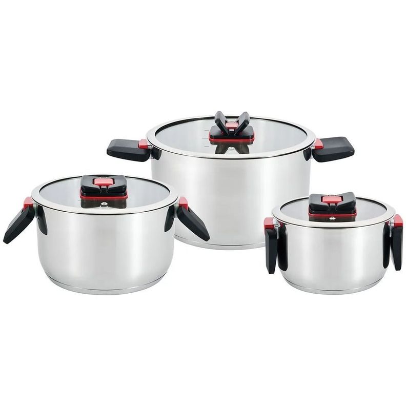 Batería Ollas De Cocina Vitta Spazio 6 Piezas Con Asas Plegables-0