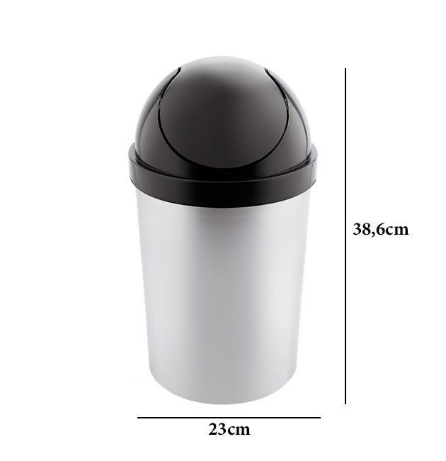 Basurero Metalizado Magaly Con Tapa Vaiven 9 Lts Reyplast-1
