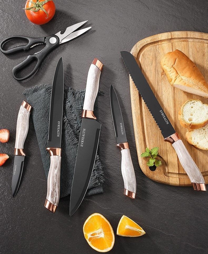 Set Cuchillos De Cocina 7 Piezas Con Bloque Rectangular-2