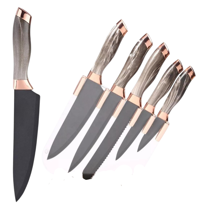 Set Cuchillos De Cocina 7 Piezas Con Bloque Rectangular-1
