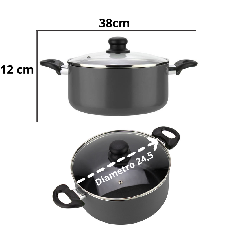 Bateria Ollas Cocina 6 Piezas Aluminio Gourmet Fantuzzi-4