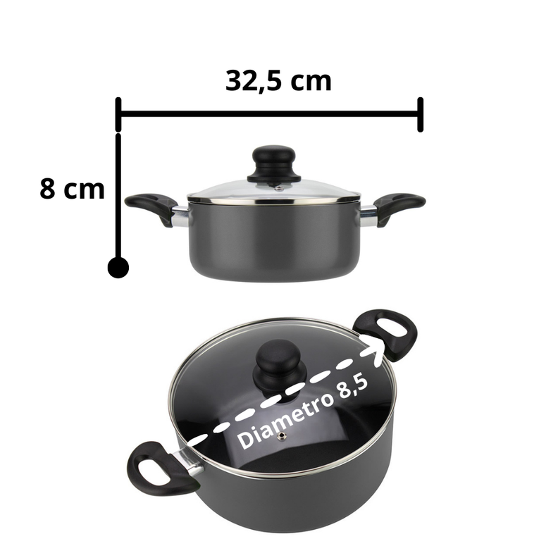 Bateria Ollas Cocina 6 Piezas Aluminio Gourmet Fantuzzi-5