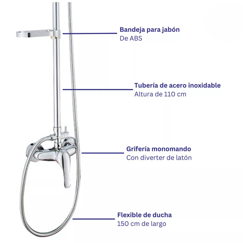 Columna Ducha Circular Con Monomando Ducha Taumm-5