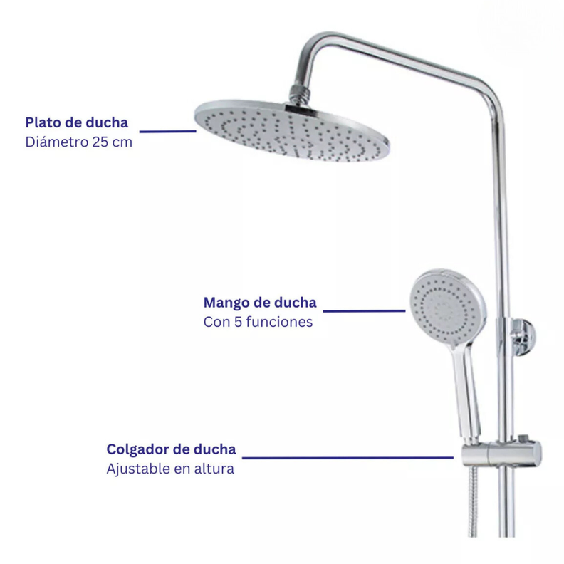 Columna Ducha Circular Con Monomando Ducha Taumm-6
