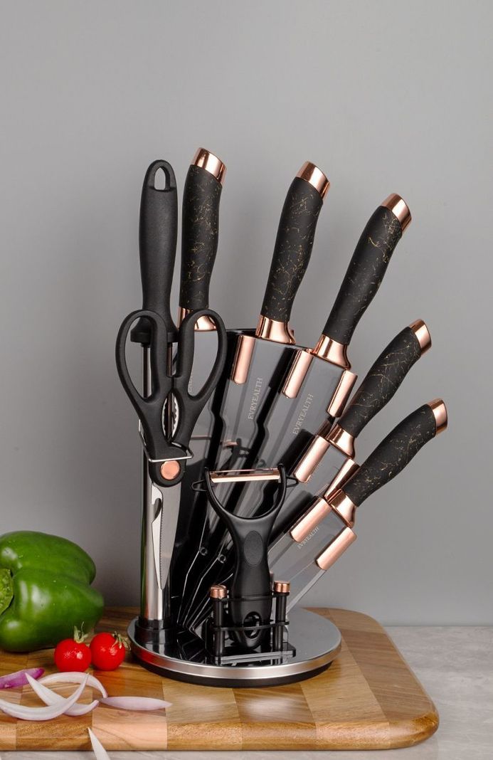 Set De Cuchillos Premium 9 Piezas Con Soporte Giratorio-1