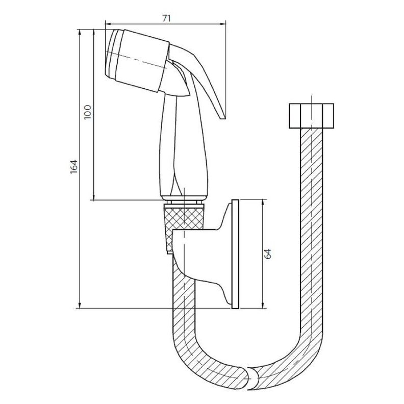 Kit Ducha Bidet 1 Función Flexible 1,5 Mts Y Soporte Fijo-3
