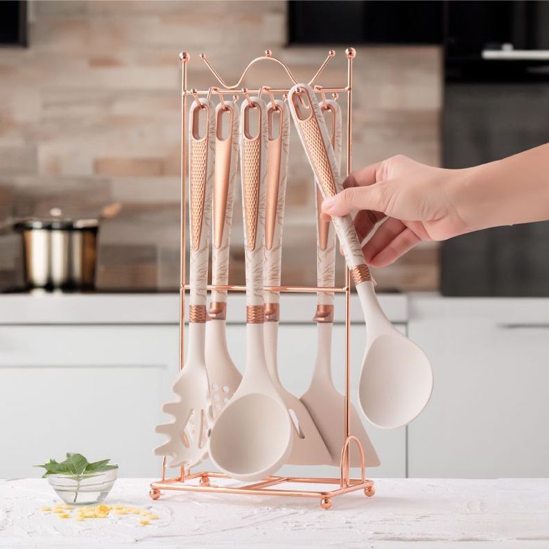 Set Utensilios De Cocina 7 Piezas Con Soporte De Metal-3
