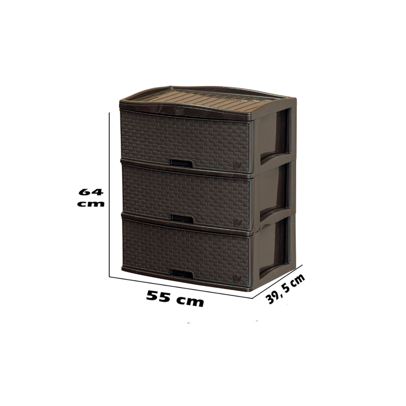 Cajones De 3 Niveles Multiusos Gavetero Cómoda 3 Pisos-4