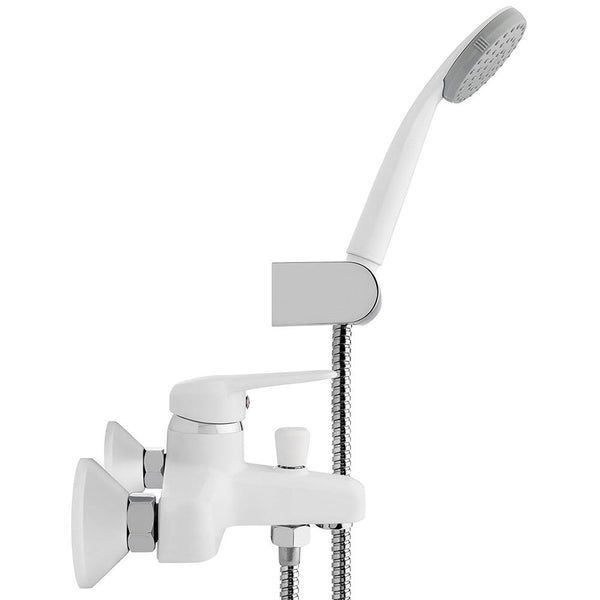 Monomando Llave Grifo Para Tina Ducha Modelo Padova Blanco-1