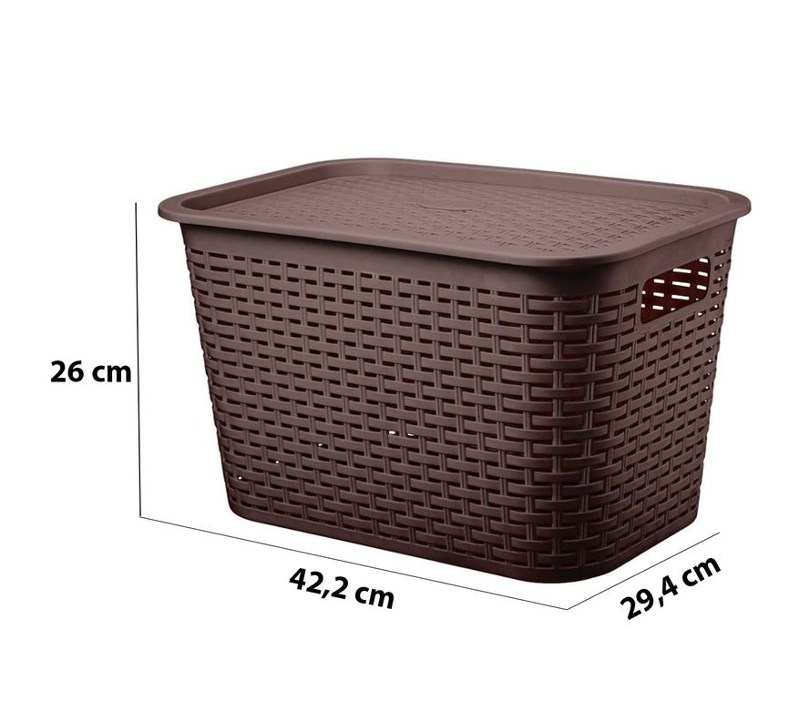 Canastilla Canasta Organizadora Multiusos Rattan 22 Litros-1