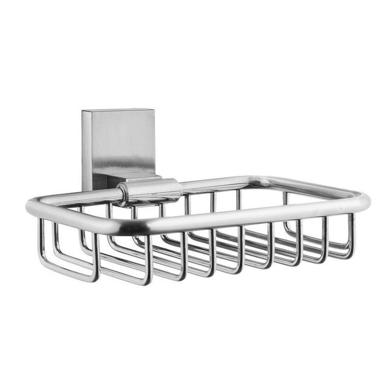 Moderno Porta Jabon Jabonera Soporte Base Para Jabon Taff Cromo Plateado Metalico