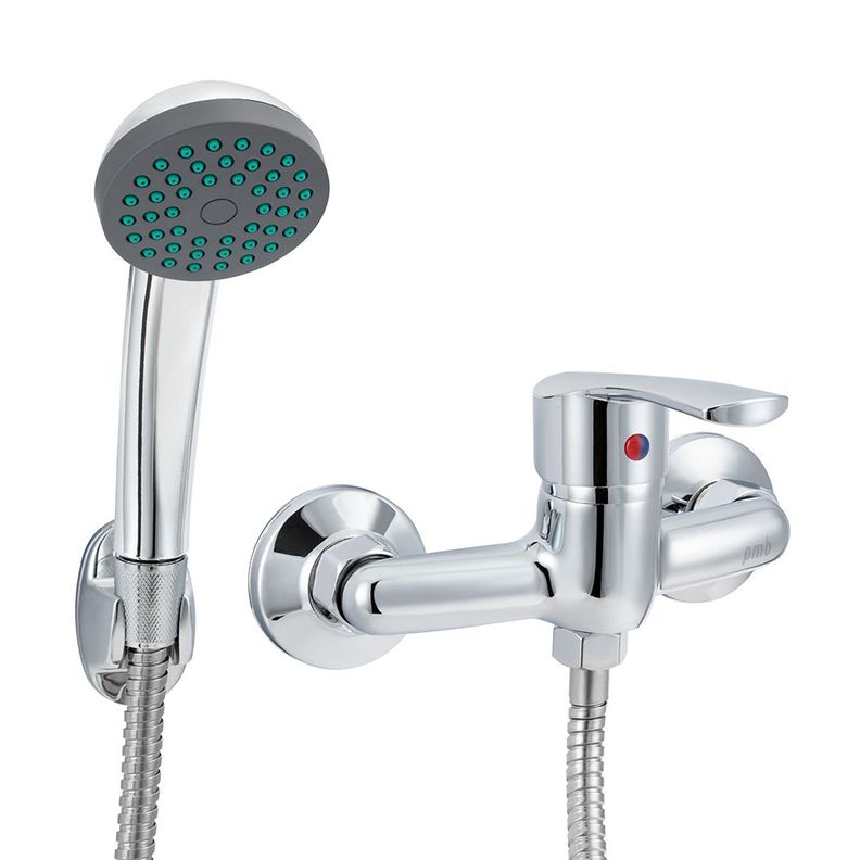 Monomando Llave Grifo Para Ducha Modelo Alabama Plateado Metalico