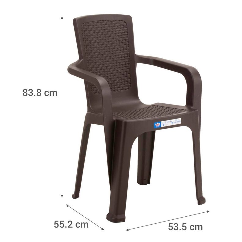 Silla Comedor Terraza Camping Rattan Apoyabrazos-4