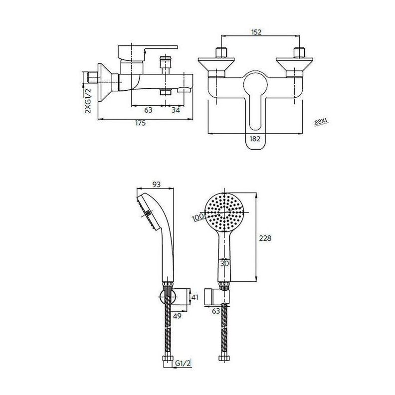 Monomando Llave Grifo Para Tina Ducha Modelo Arona Cobre-1
