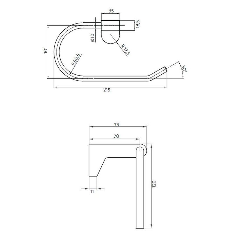 Percha Ganchera Colgador Toallero Negro Modelo Dessin-2