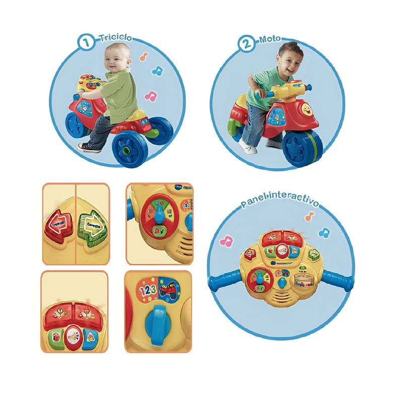 Moto triciclo infantil 2 en 1 -2