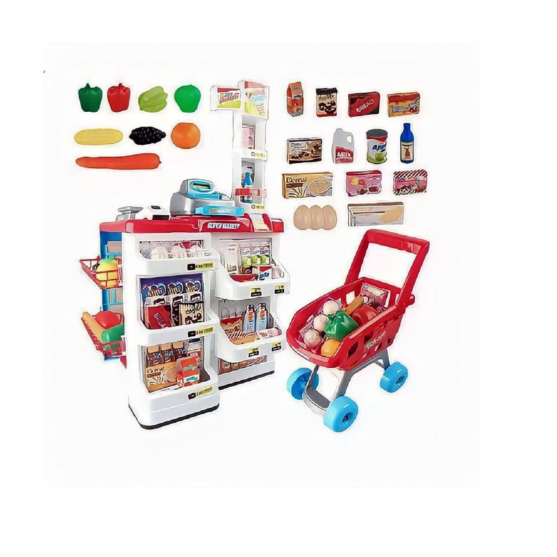 Mini supermercado didactico con carrito-2