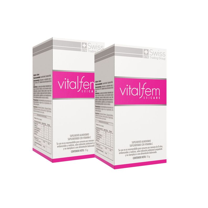 Vitalfem Uricare 2 Frascos con 30 capsulas c/u-0