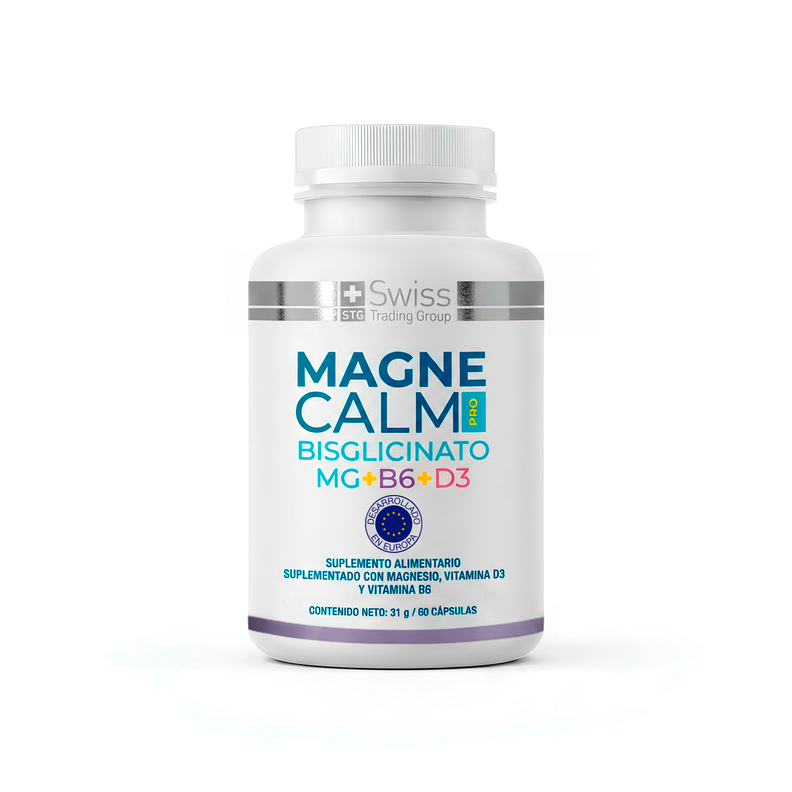 Magnecalm Pro Magnesio Bisglicinato 60 Caps Antiestres Blanco