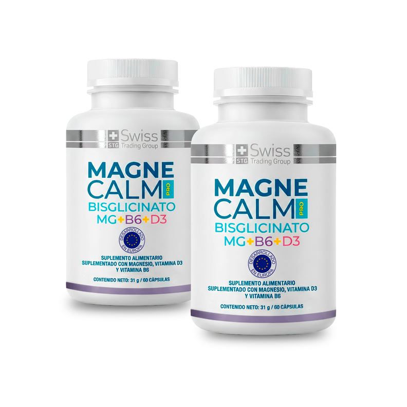 Magnecalm Pro Magnesio Bisglicinato 120 Caps Antiestres Blanco