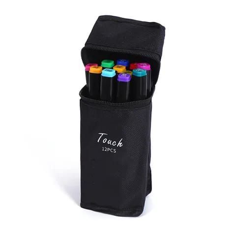 Set De Marcadores 12 Piezas Color Doble Punta Fina Y Gruesa-1