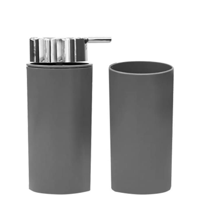 Set Juego De Baño 6 Piezas Accesorios Elegan Gris-3