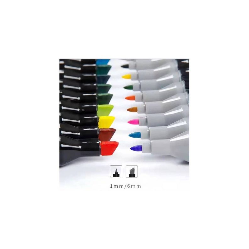 Set 80 Marcadores De Alcohol Plumon Doble Punta Pe-3