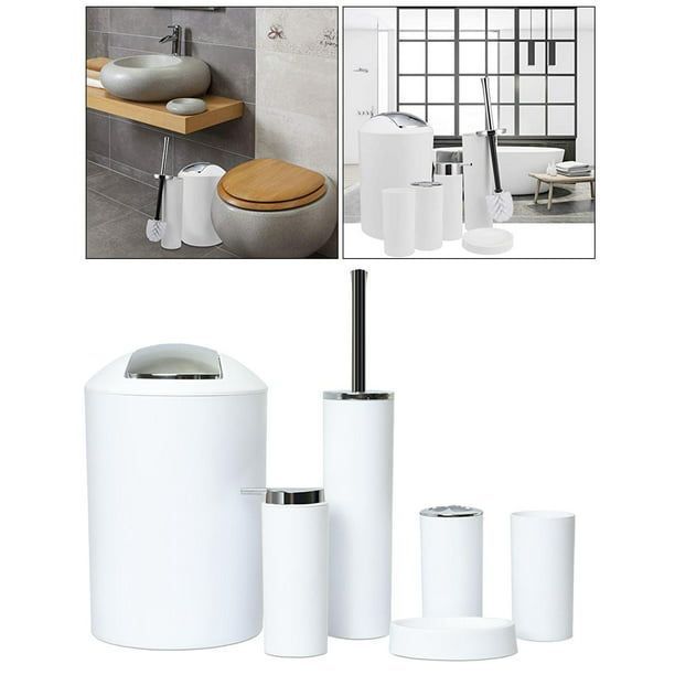 Set Juego De Baño 6 Piezas Accesorio Blanco-2