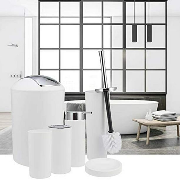 Set Juego De Baño 6 Piezas Accesorio Blanco-1