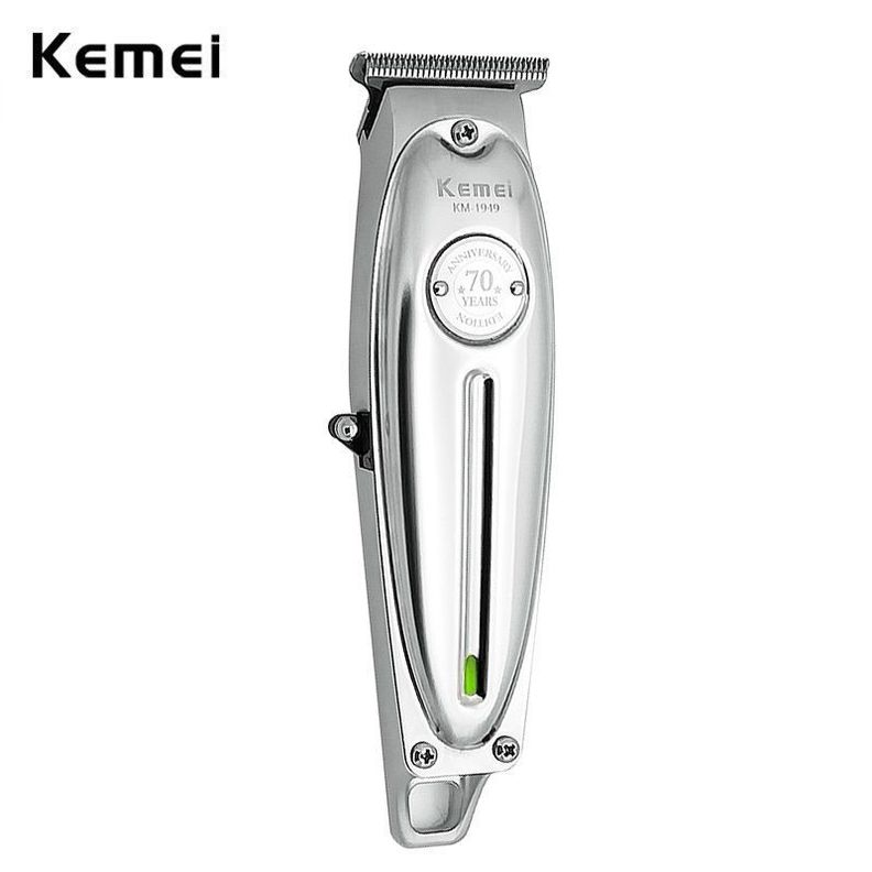 Maquina Afeitadora Profesional Inalambrica Kemei 1949 Trimmer Plateado-2